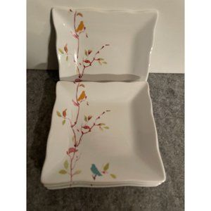 Fifth 222 Set of 4 Egremont Square 5.25 inch Plates With Birds   #1314